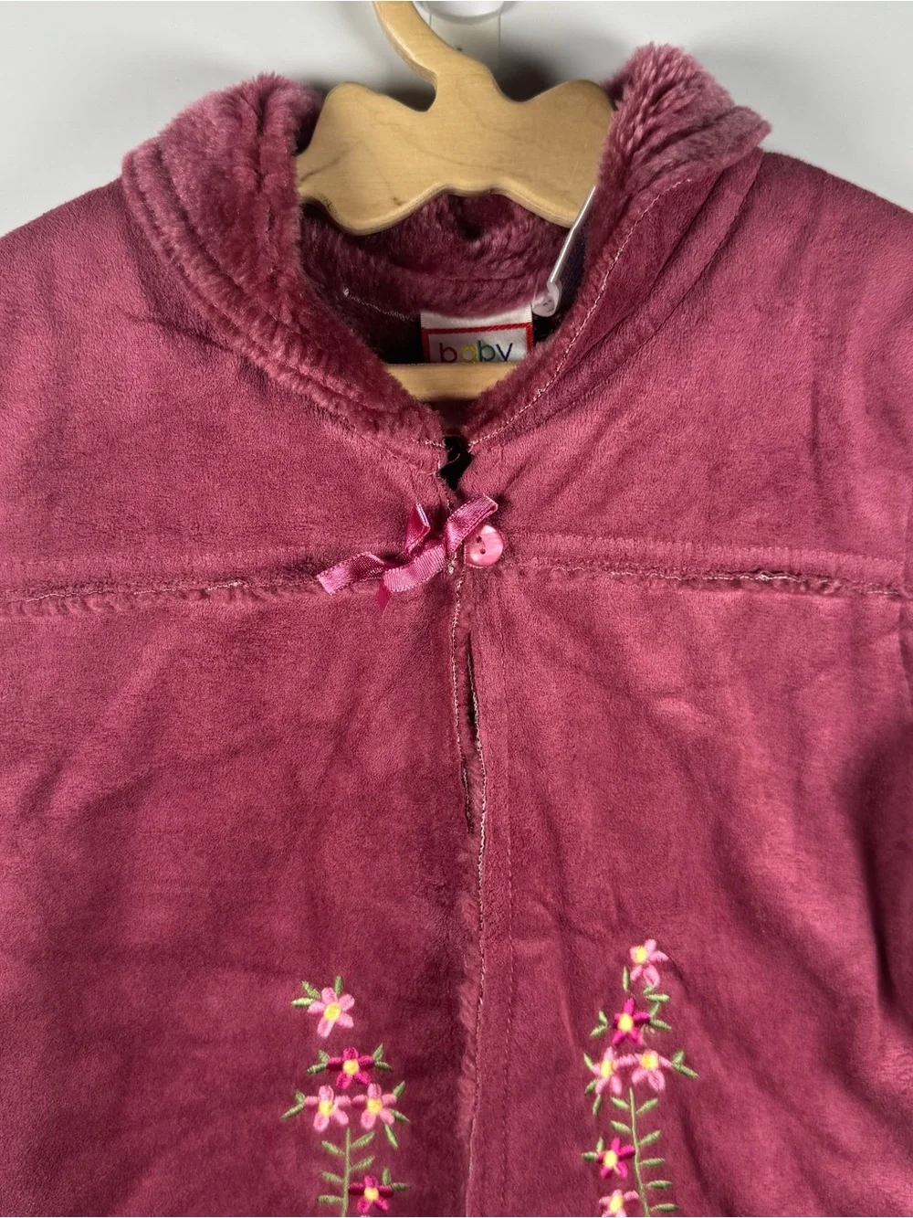 VTG Y2K Baby Togs Girls 4T Faux Fur Vest Floral Mauve Cottage Bratz Girlhood